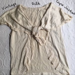 100% Silk Vintage Cape Jacket / Shirt